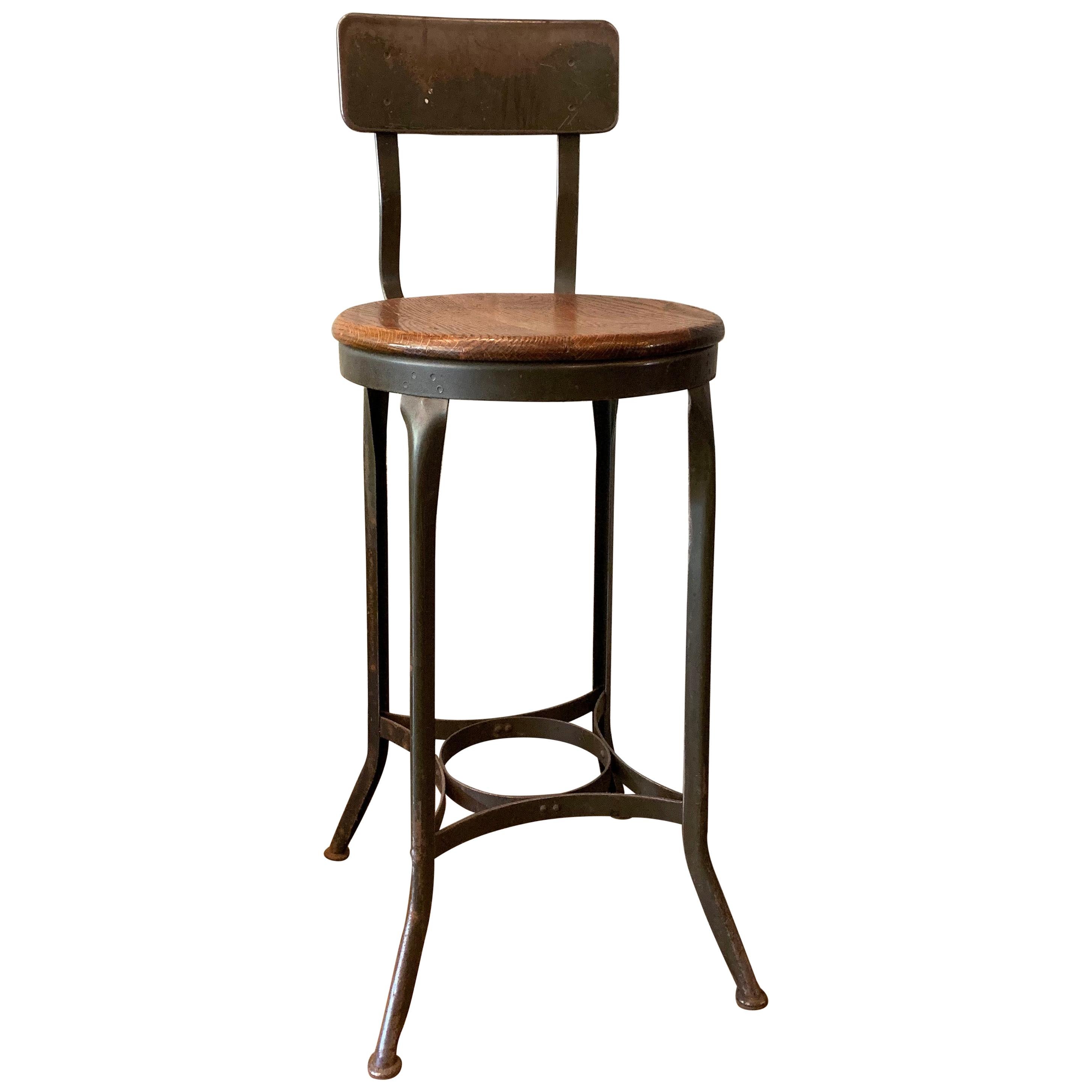 Tall Industrial Shop Stool by Toledo Metal Furniture Co.