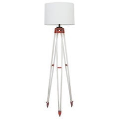 Tall Industrial Surveyor Tripod Floor Lamp