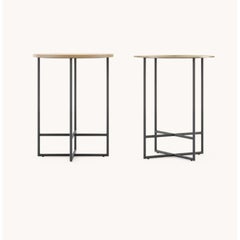 Tall Inside Side Table with Wooden Top by Domkapa