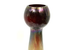 Tall Iridescent Art Glass Vase