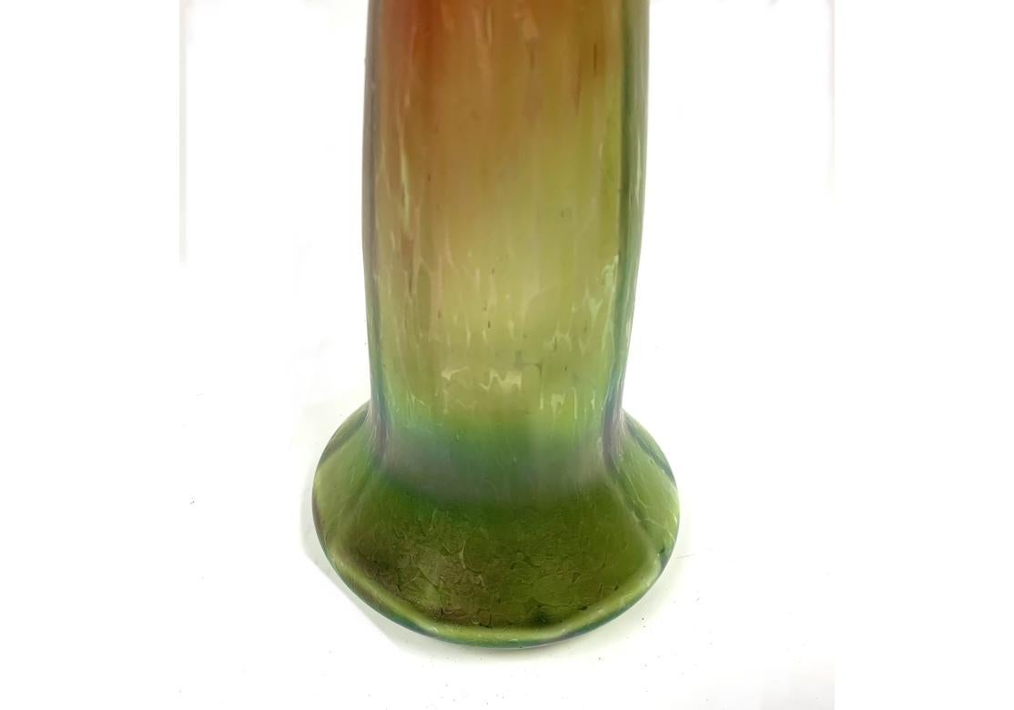 20th Century Tall Iridescent Art Glass Vase For Sale