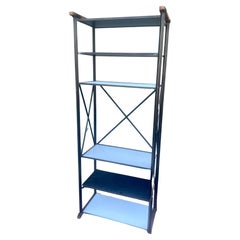 Tall Iron & Rustic Wood Rare Etagere by Cleo Baldon Double Color Shelves