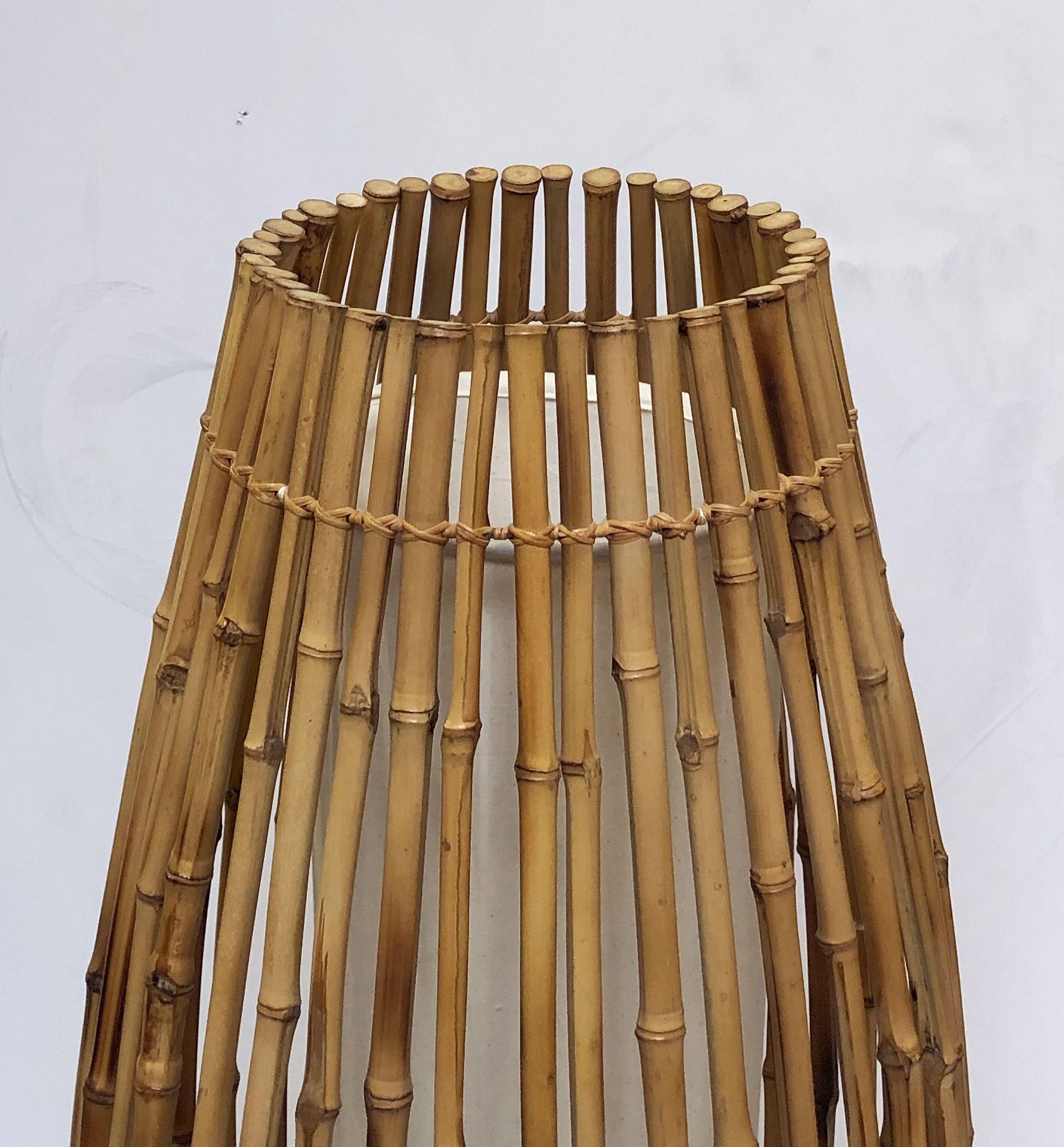 Tall Italian Mid-Century Bamboo and Rattan Floor Lamp 2