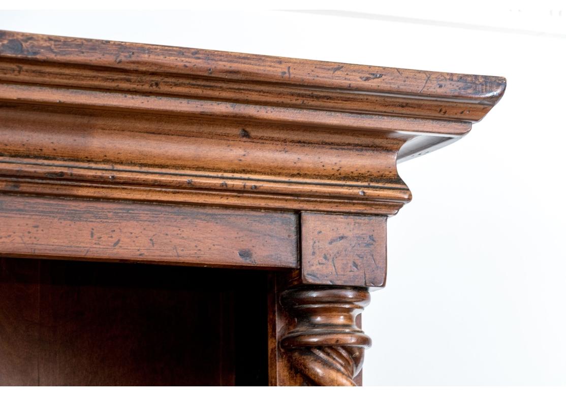 Neoclassical Tall Italian Carved Barley Twist Open Bookcase For Sale