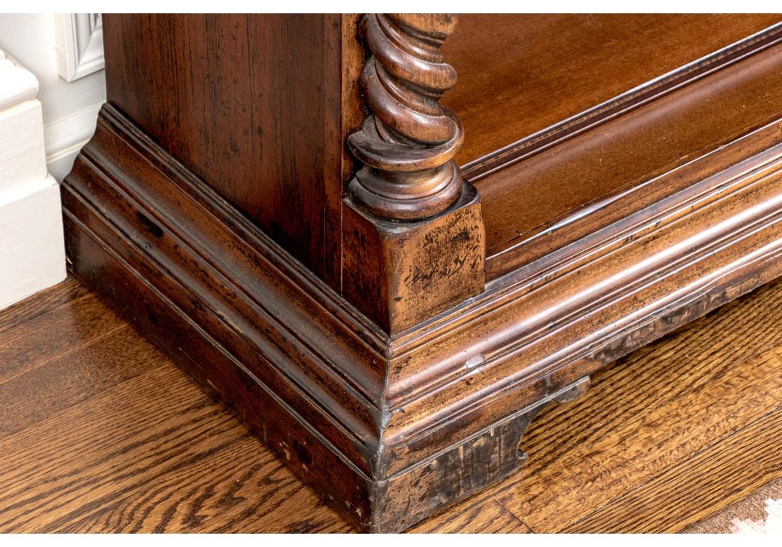 Tall Italian Carved Barley Twist Open Bookcase For Sale 2