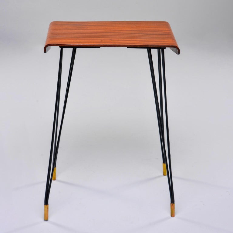 Tall Italian Midcentury Bent Wood Sofa Table Or Console With