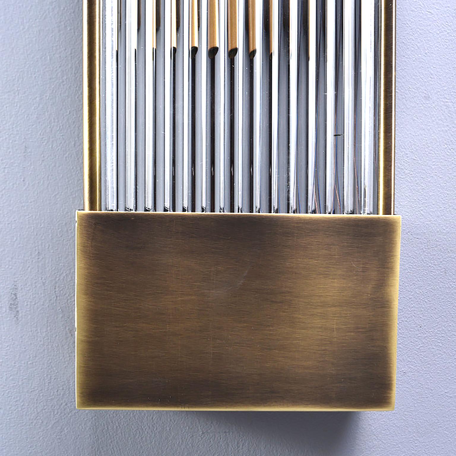 ribbed glass wall sconce