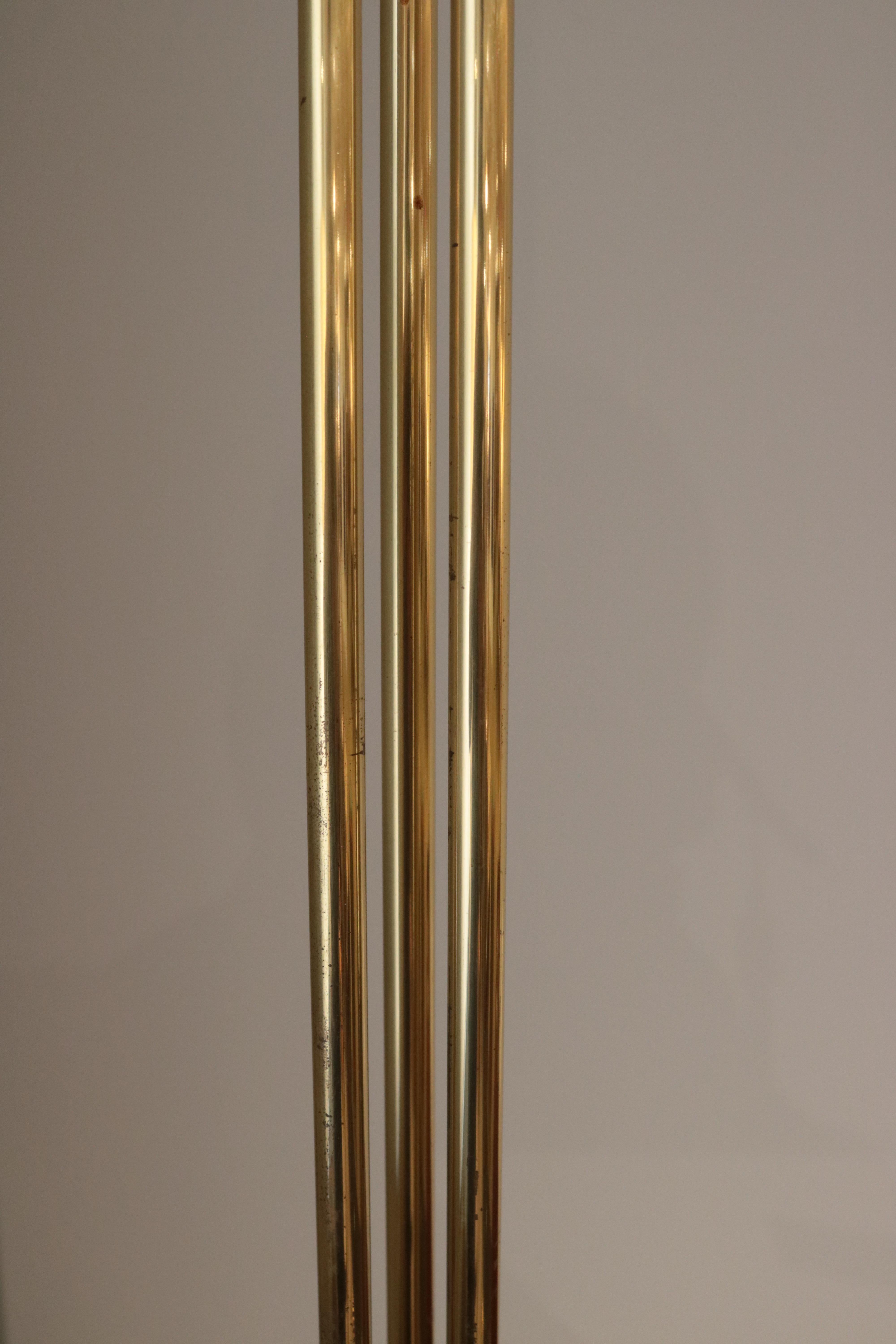 Brass Tall Italian Mid-Century Floor Lamp For Sale