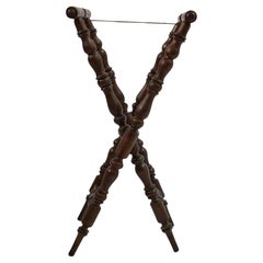 Tall Italian Luggage Stand, Walnut, Louis Philippe Style, 19th Century