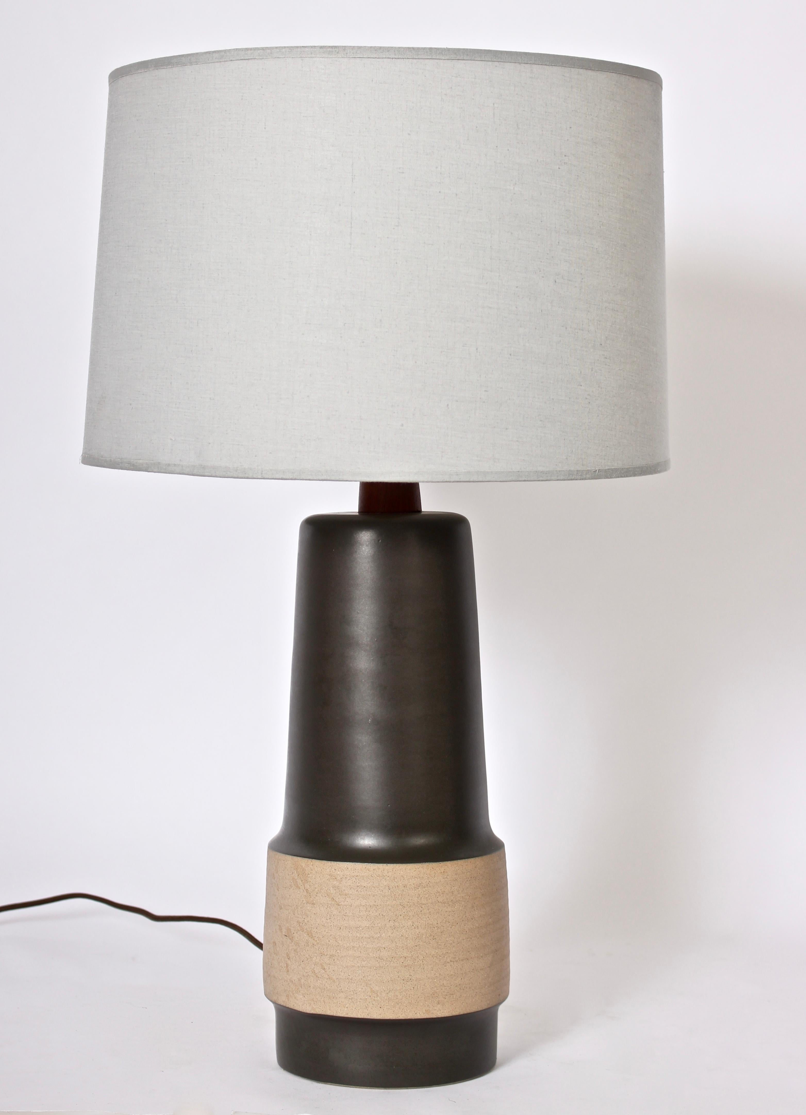 Tall Jane & Gordon Martz Hand Textured Two-Tone Glazed Stoneware Table Lamp 3