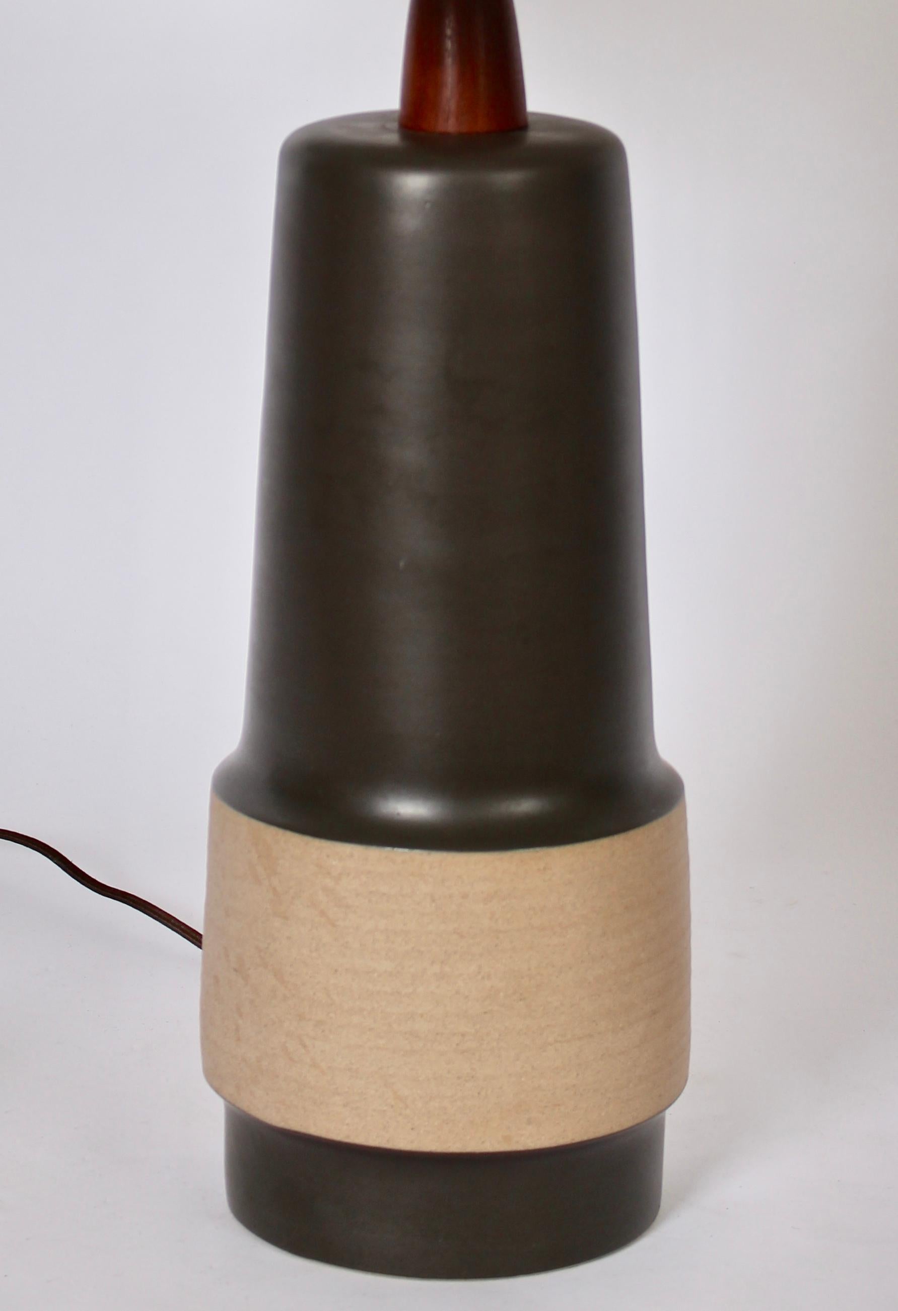 Tall Jane & Gordon Martz Hand Textured Two-Tone Glazed Stoneware Table Lamp 1