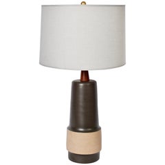 Tall Jane & Gordon Martz Hand Textured Two-Tone Glazed Stoneware Table Lamp