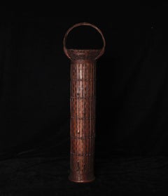 Tall Japanese Ikebana Bamboo Basket, 20th Century