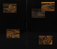 Byôbu alto in lacca giapponese 屏風 (paravento pieghevole) di Mitsuo Takana 高名光夫 (1956)