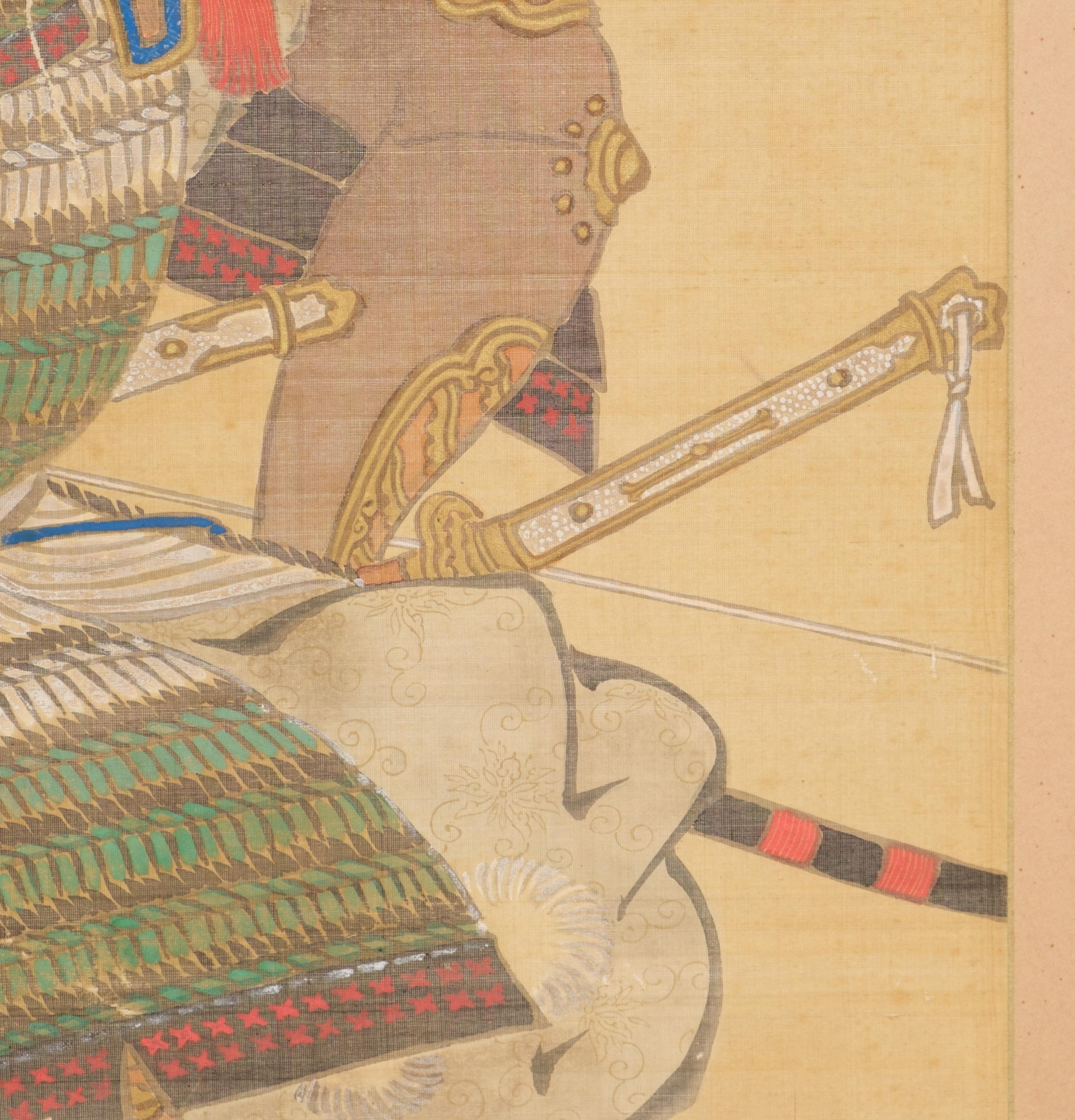 Grand byôbu japonais à 2 panneaux 屏風 (paravent) avec samouraï. en vente 3