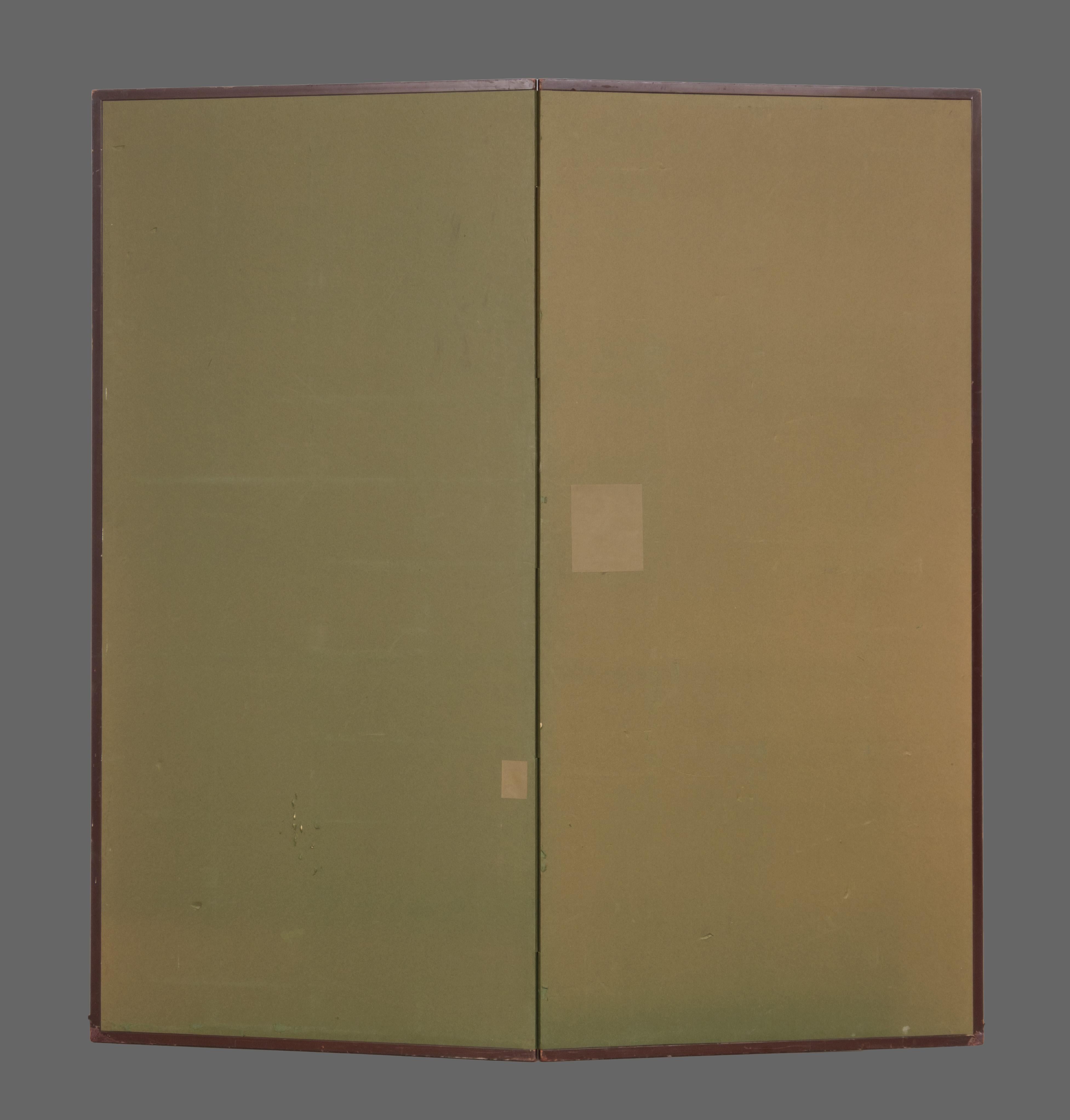 Tall Japanse 2-panel byôbu 屏風 (folding screen) with samurai For Sale 13
