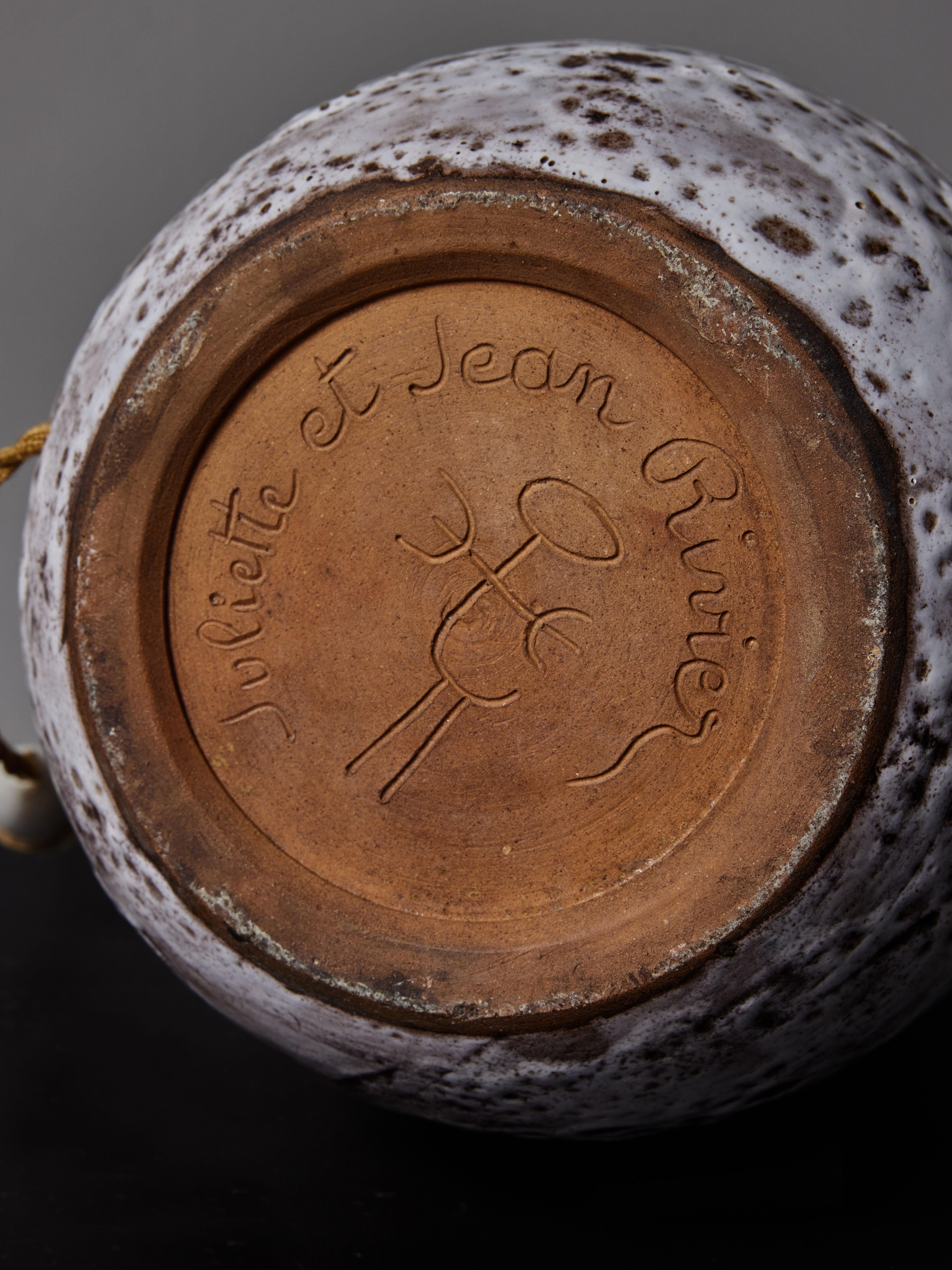 Große Juliette- und Jean Rivier-Keramik-Tischlampe im Angebot 2