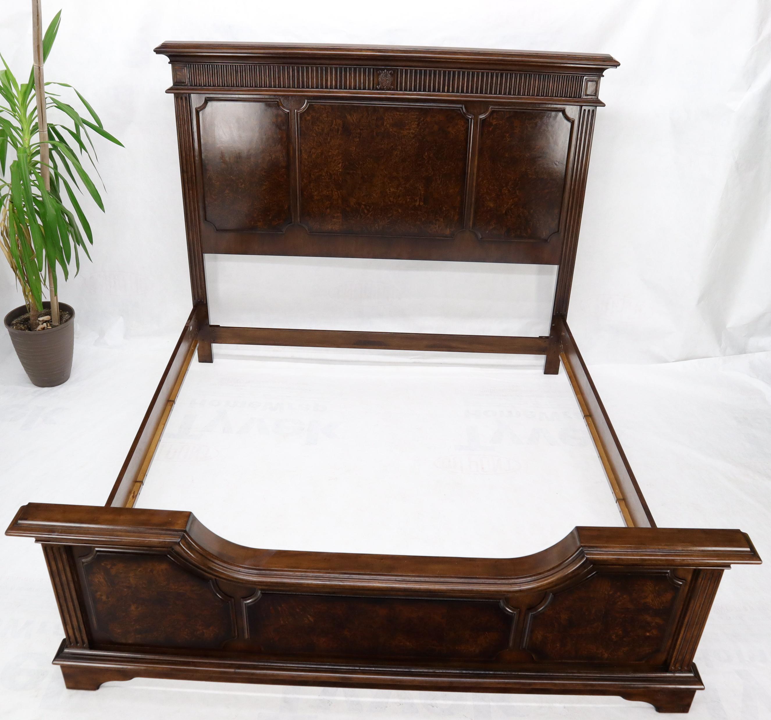 Tall King Size Burl Wood Walnut Headboard Bed with Rails at 1stDibs ...