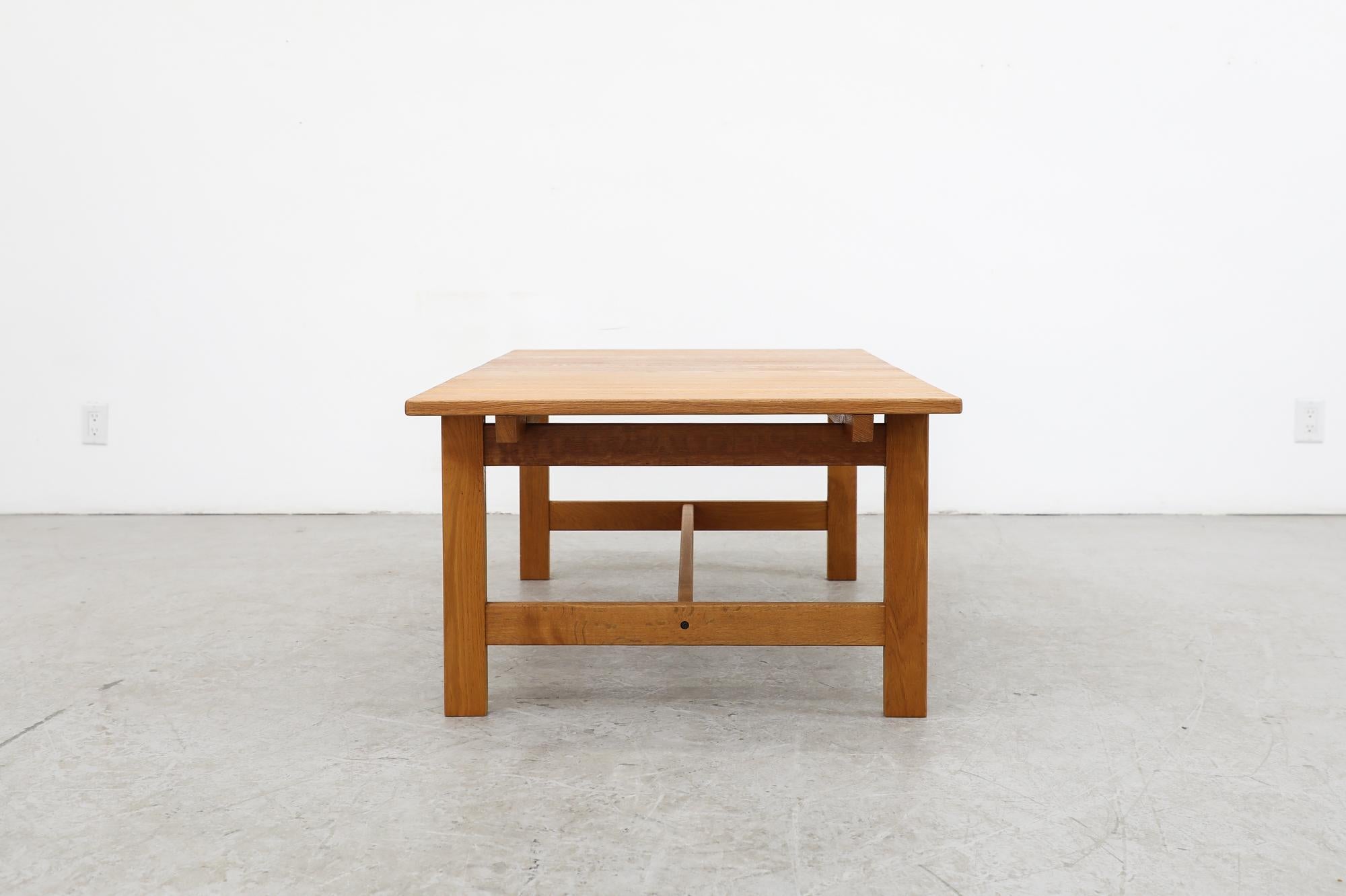 Tall Mid-Century Kurt Østervig Danish Oak Coffee Table w/ Box Frame In Good Condition For Sale In Los Angeles, CA