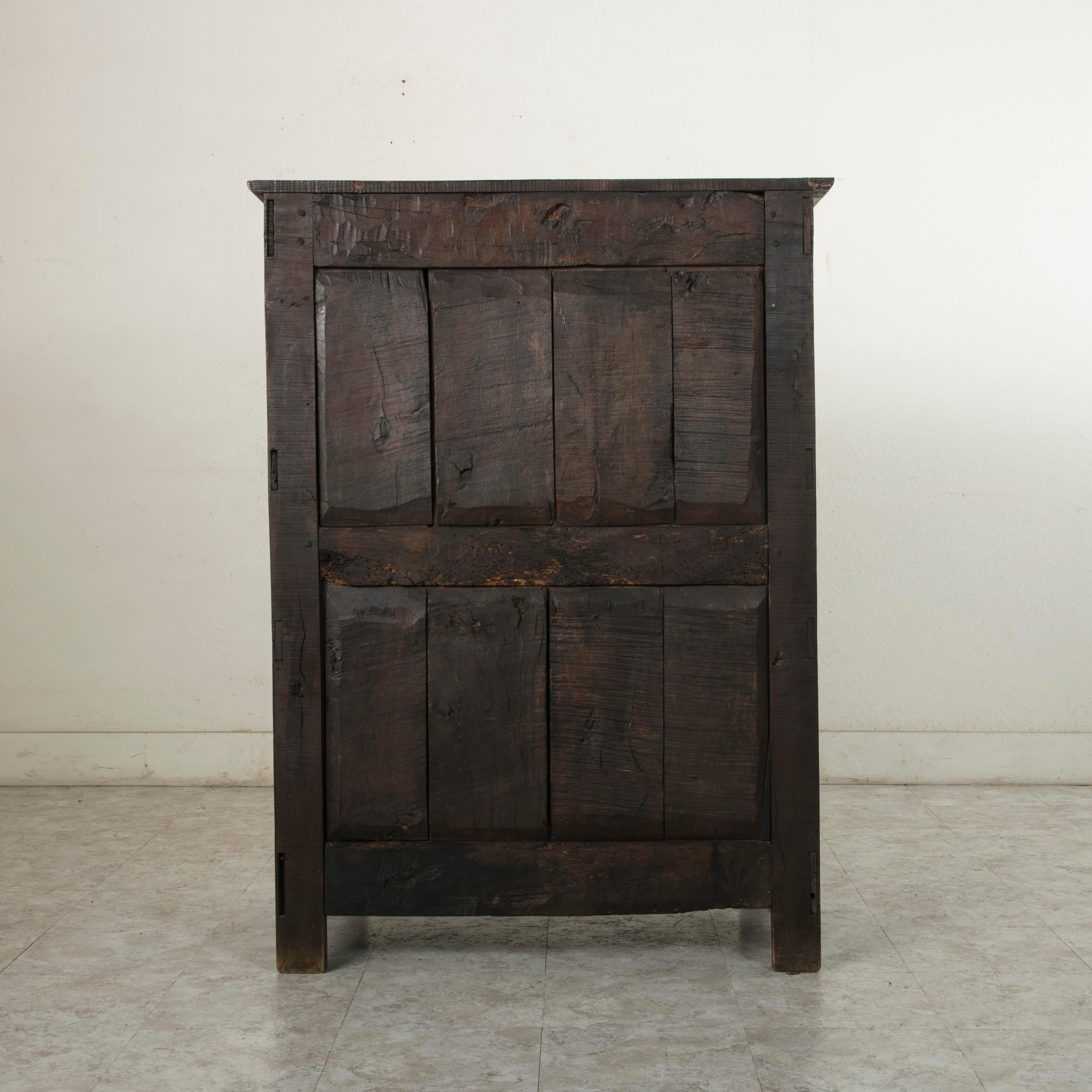 Iron Tall early 19th Century French Louis XIV Style Oak Buffet d'Appui Cabinet