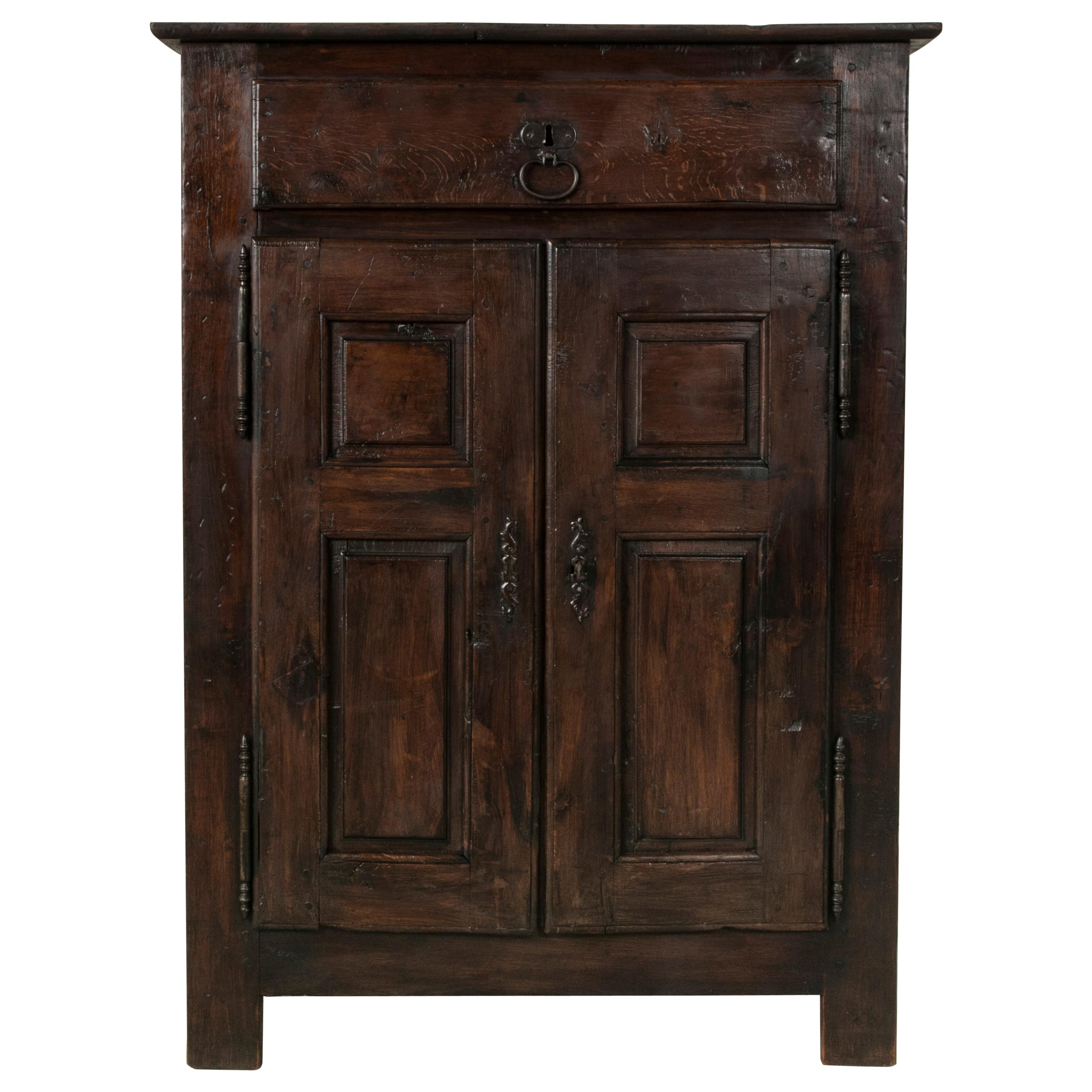 Tall early 19th Century French Louis XIV Style Oak Buffet d'Appui Cabinet
