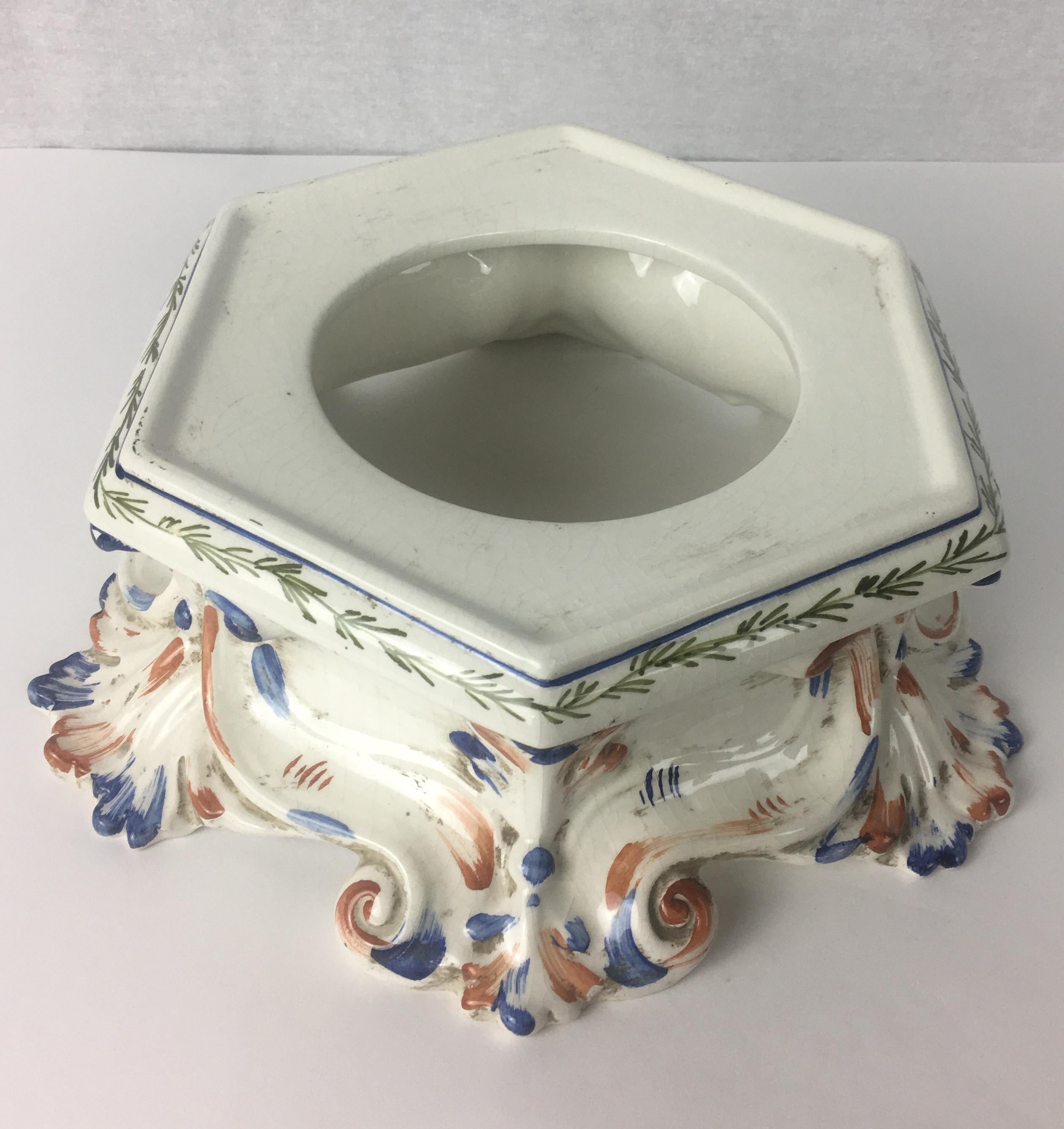 Glazed Late 19th Century French Faience Centerpiece For Sale