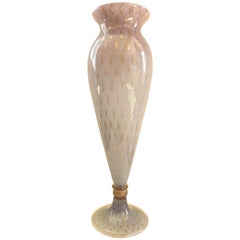 Tall Lavender Italian Murano Glass Vase
