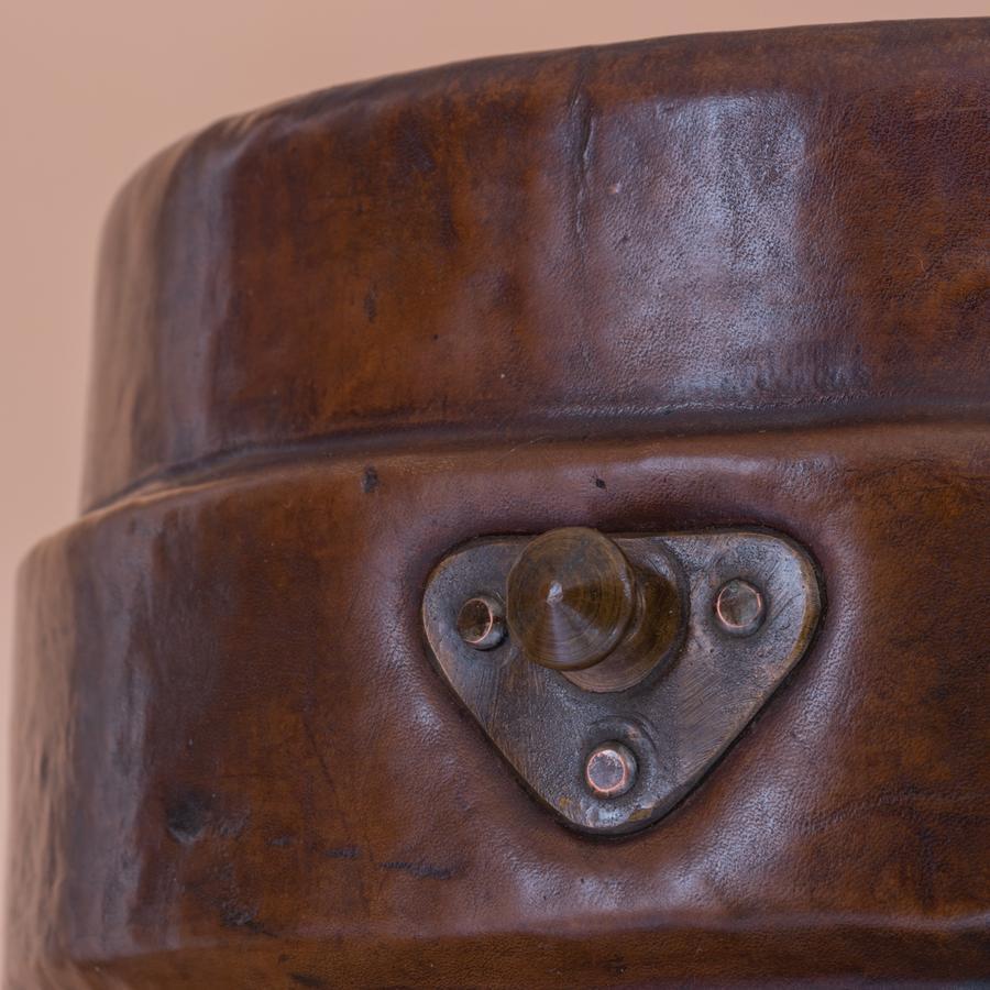 Early 20th Century Tall Leather Umbrella Stand, circa 1915