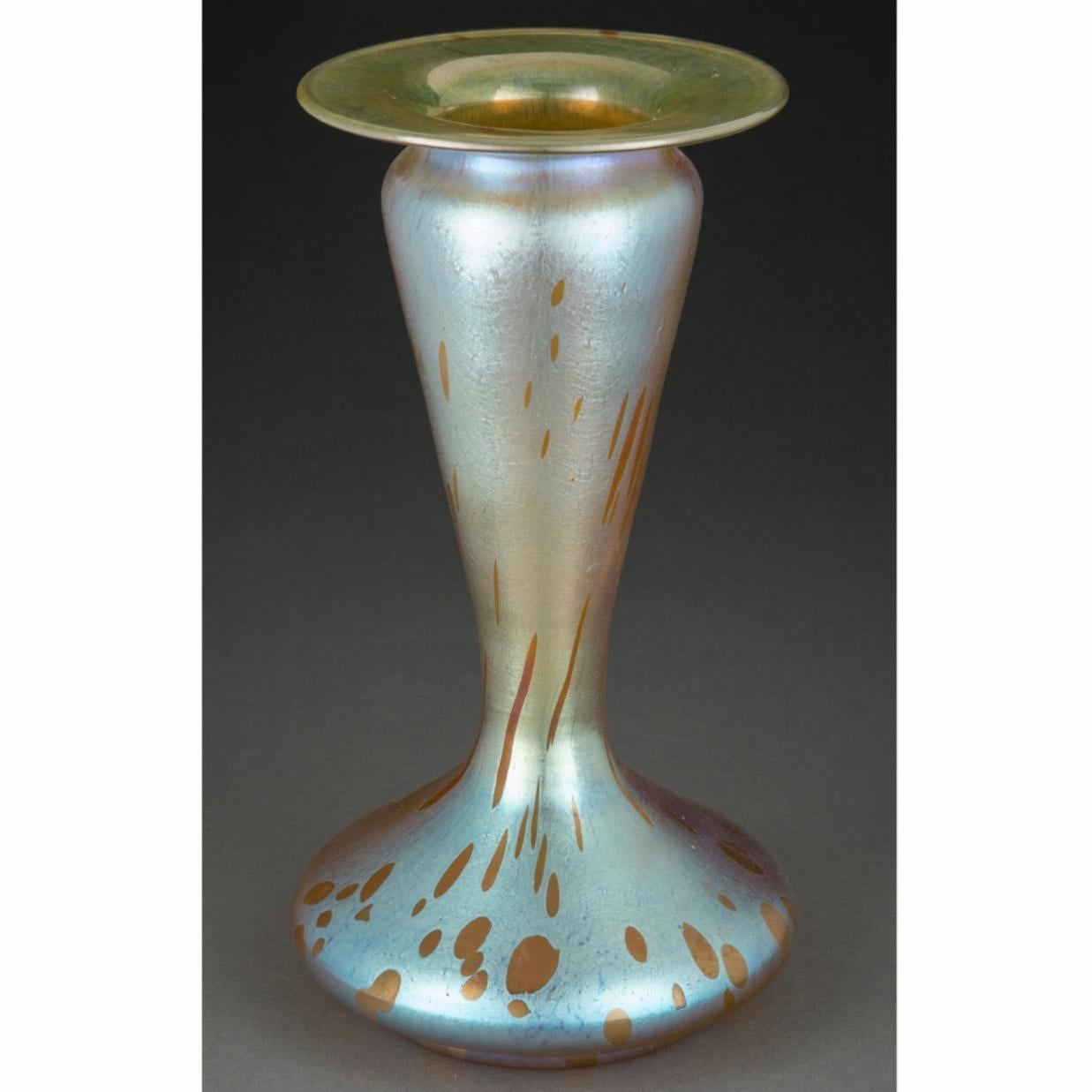 Art Nouveau Tall Loetz Candia Astraea Signed Vase