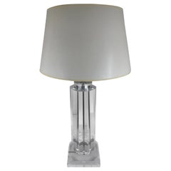 Tall Lucite Column Table Lamp