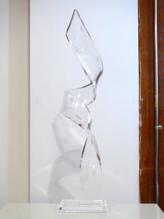 Tall Lucite Sculpture With Seashells