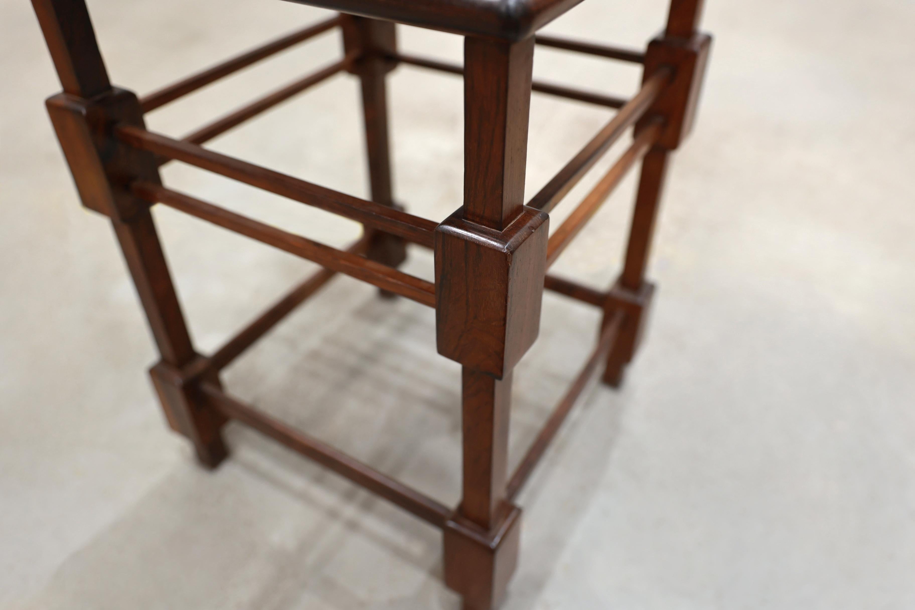 Tall “Magrini” Stool in Hardwood and Leather by Sergio Rodrigues, c. 1960s In Good Condition In New York, NY