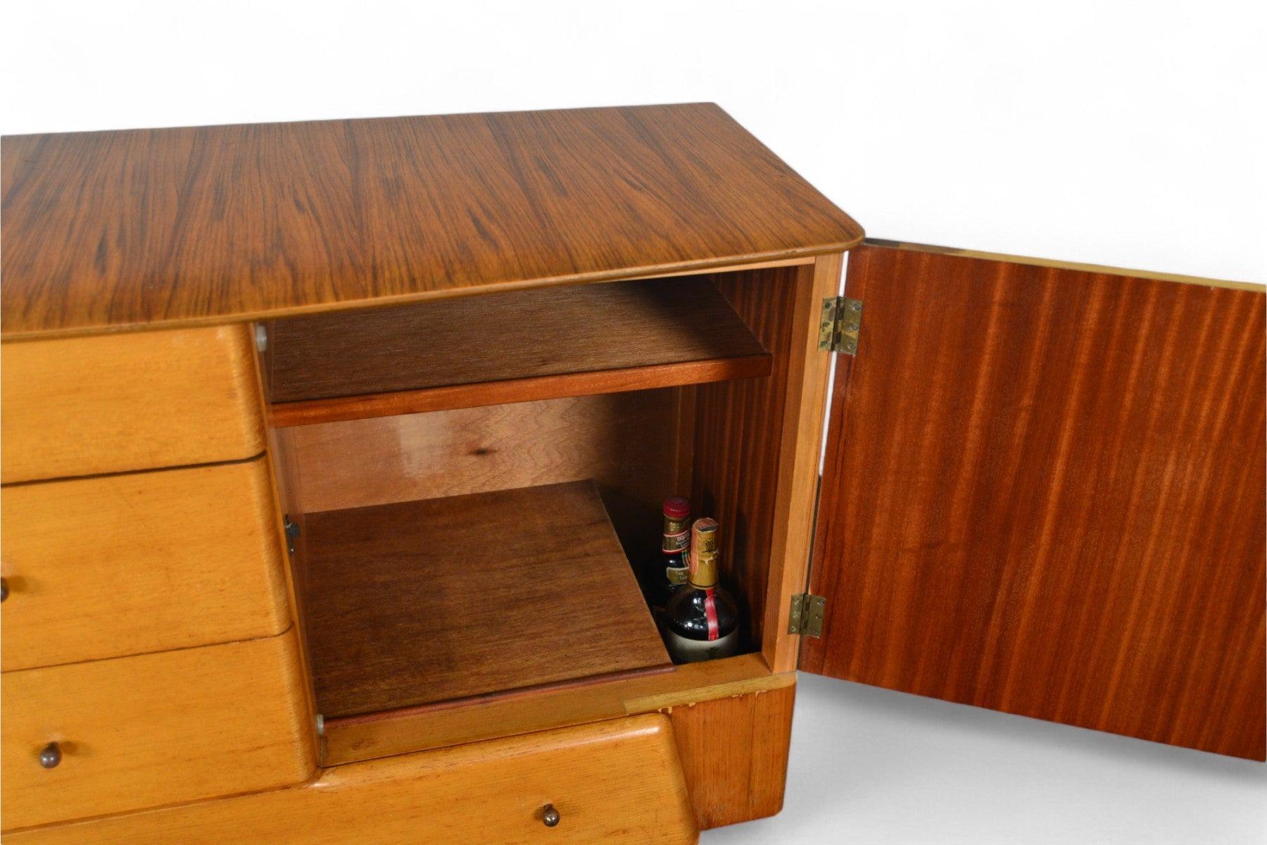 Tall Mahogany and Birch Sideboard by Lebus Link 1