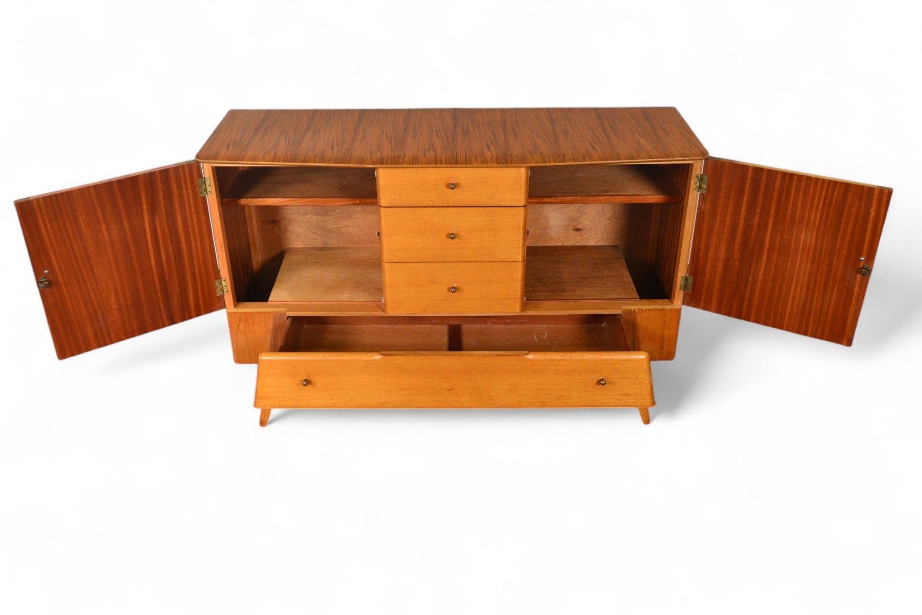 Tall Mahogany and Birch Sideboard by Lebus Link 2