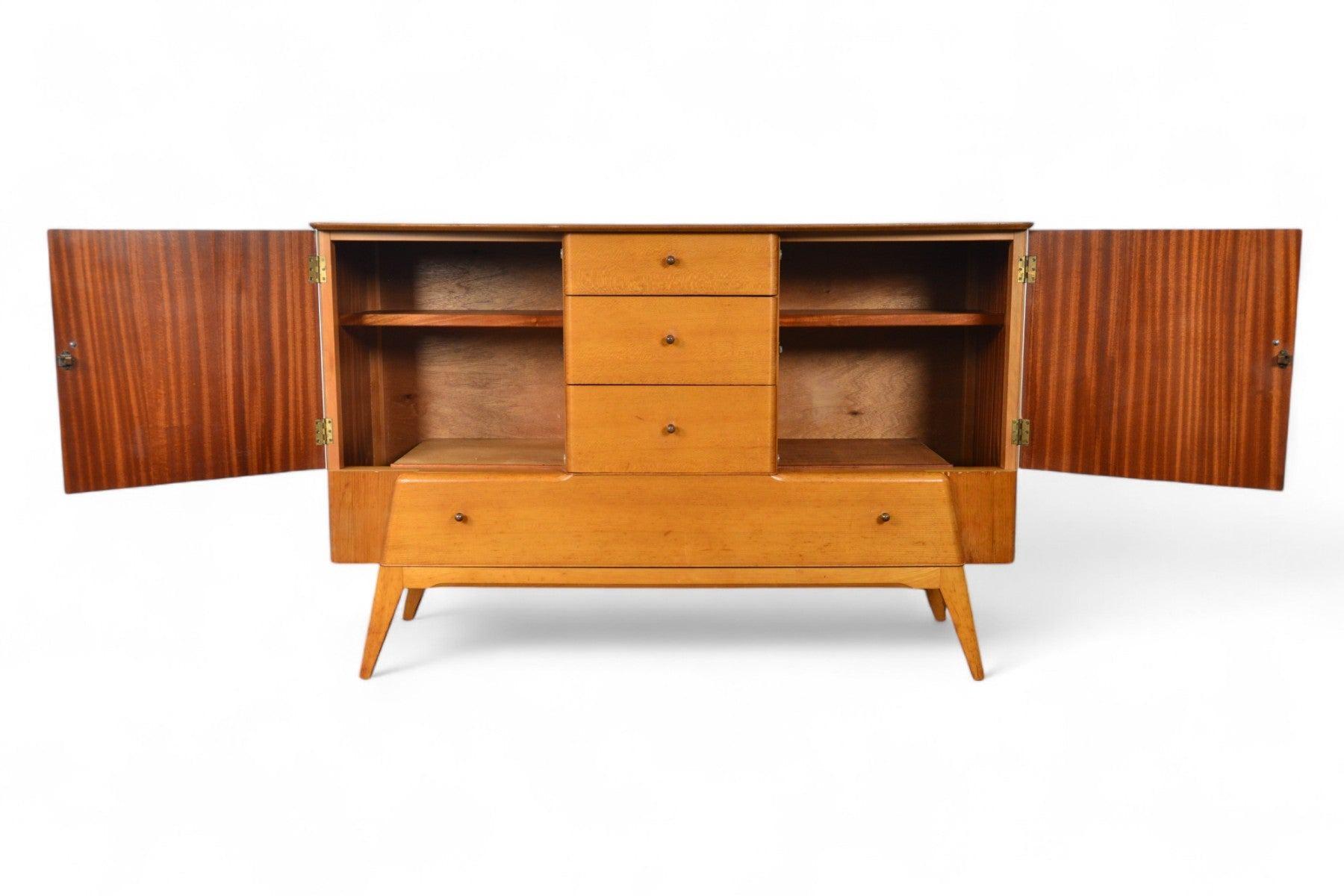 Tall Mahogany and Birch Sideboard by Lebus Link 3