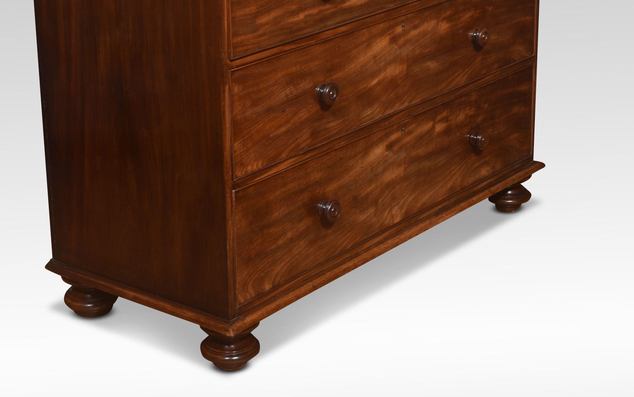 British Tall mahogany chest of drawers For Sale
