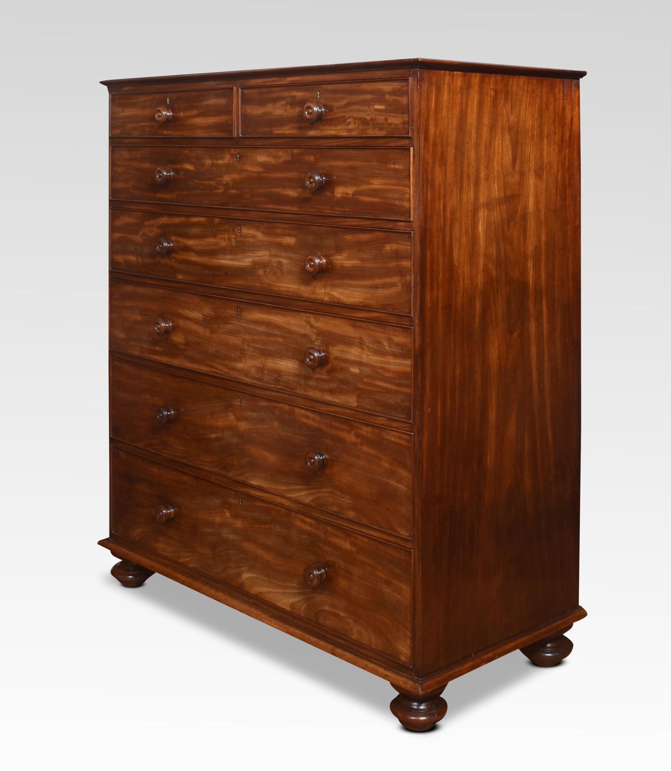 19th Century Tall mahogany chest of drawers For Sale
