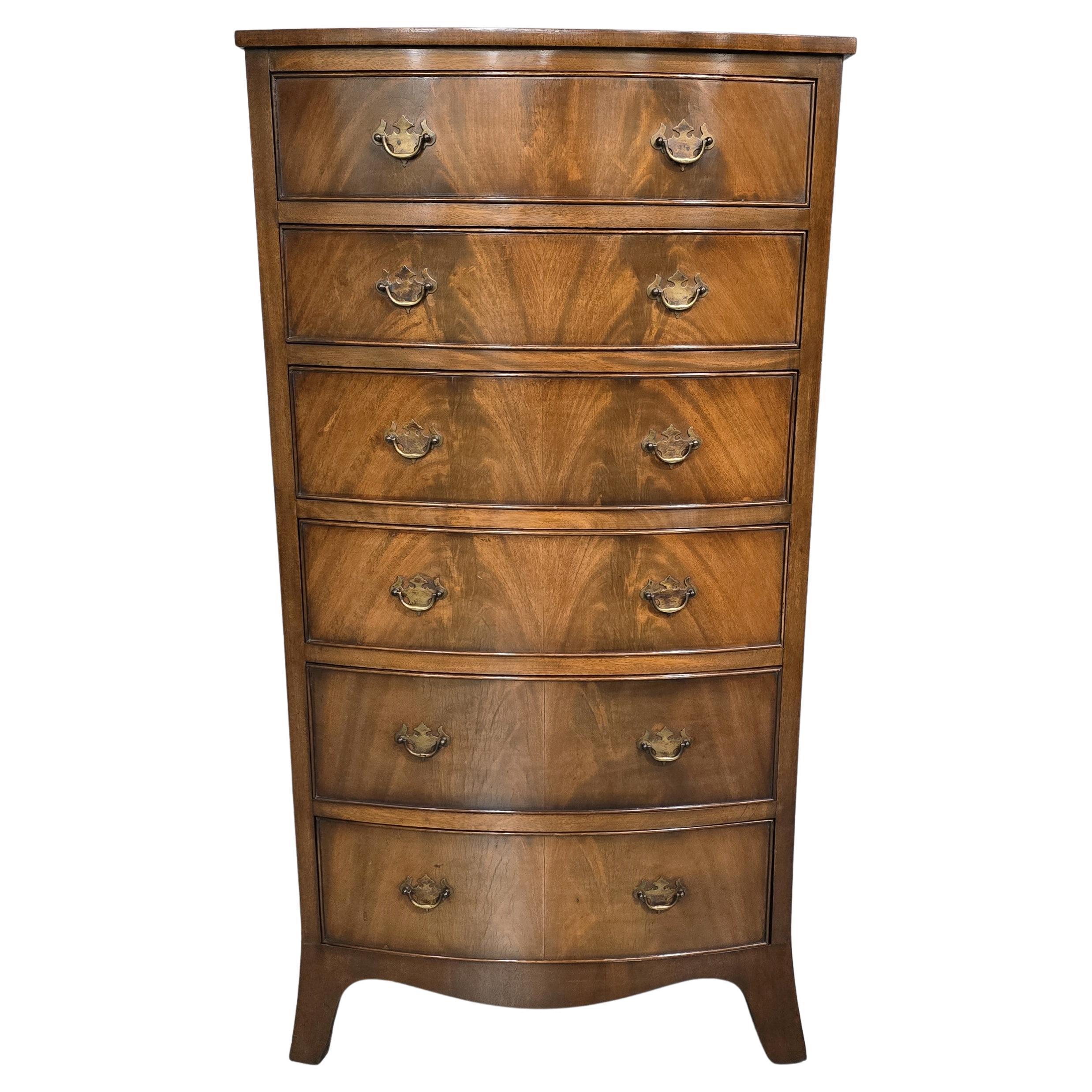 Tall Mahogany Chest of Six Drawers For Sale