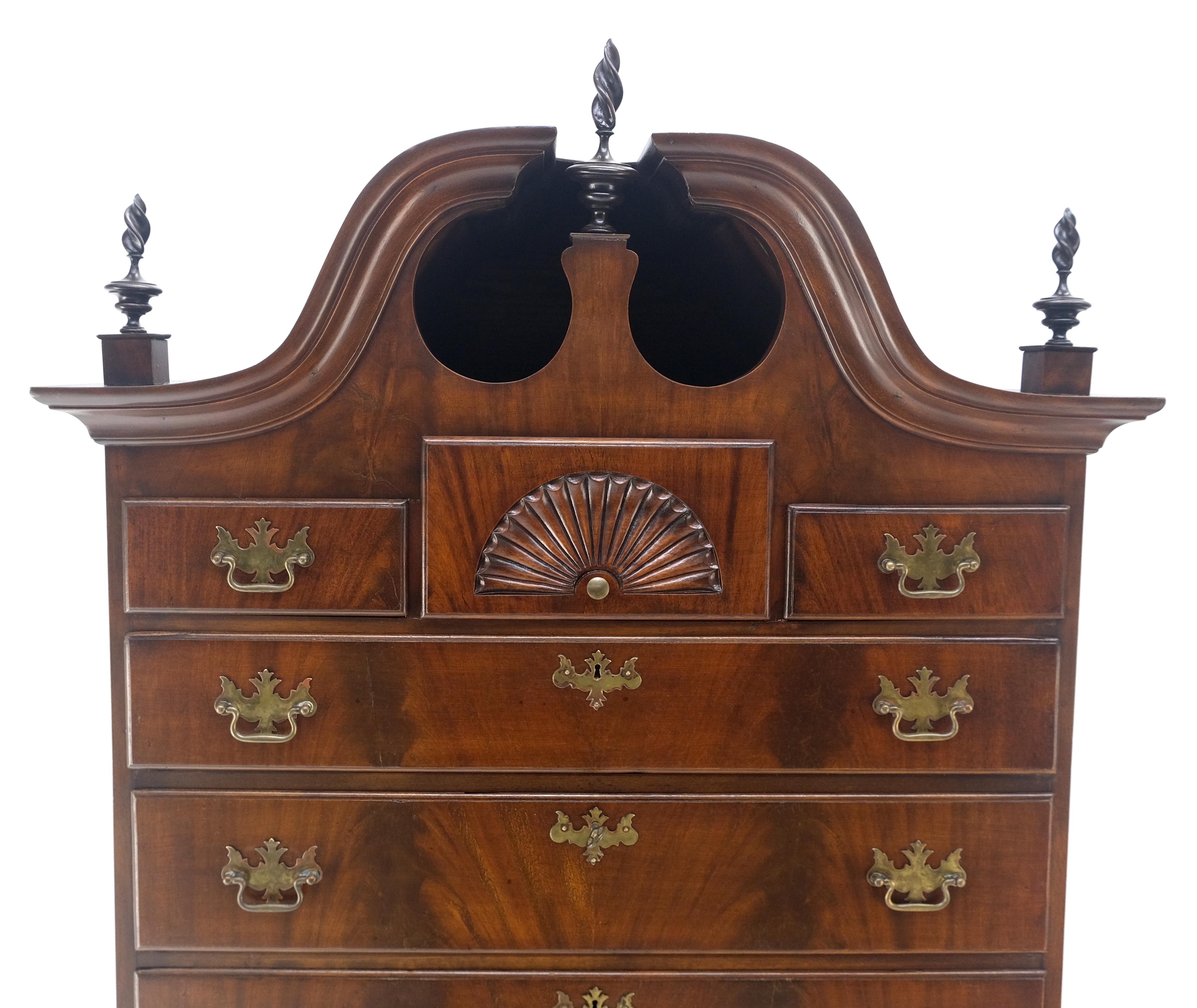 Tall Mahogany Highboy Chippendale Style Queen Ann Legs 11 Drawers Dresser Chest 8