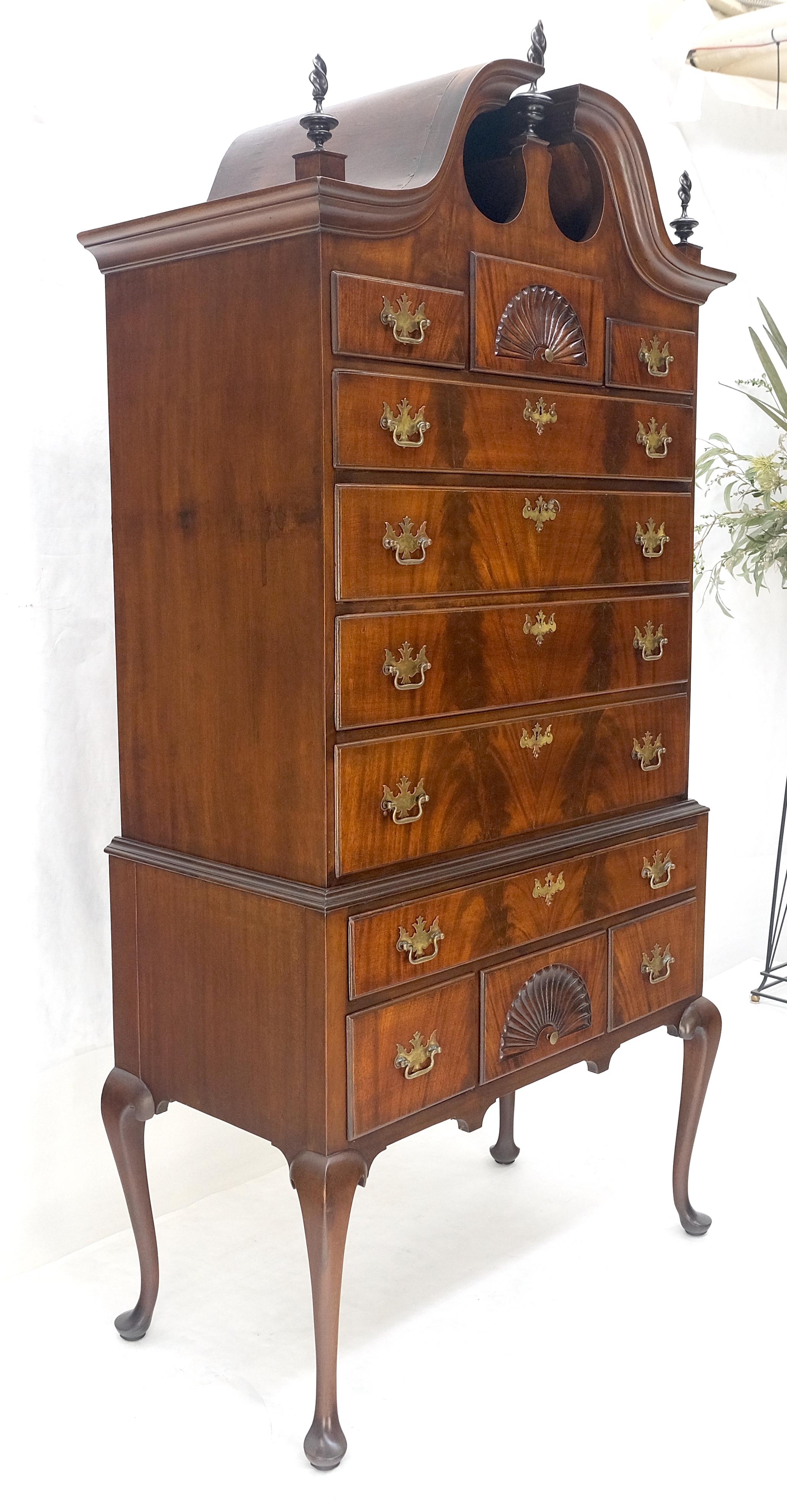 Tall Mahogany Highboy Chippendale Style Queen Ann Legs 11 Drawers Dresser Chest 1