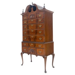 Tall Mahogany Highboy Chippendale Style Queen Ann Legs 11 Drawers Dresser Chest