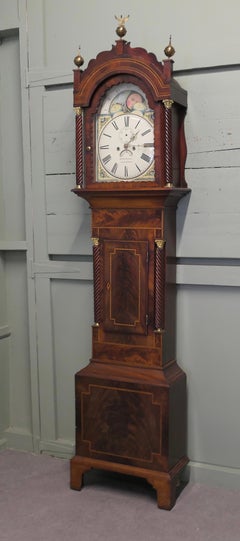Tall Mahogany Long Case Clock by D Williams of Crickhowell