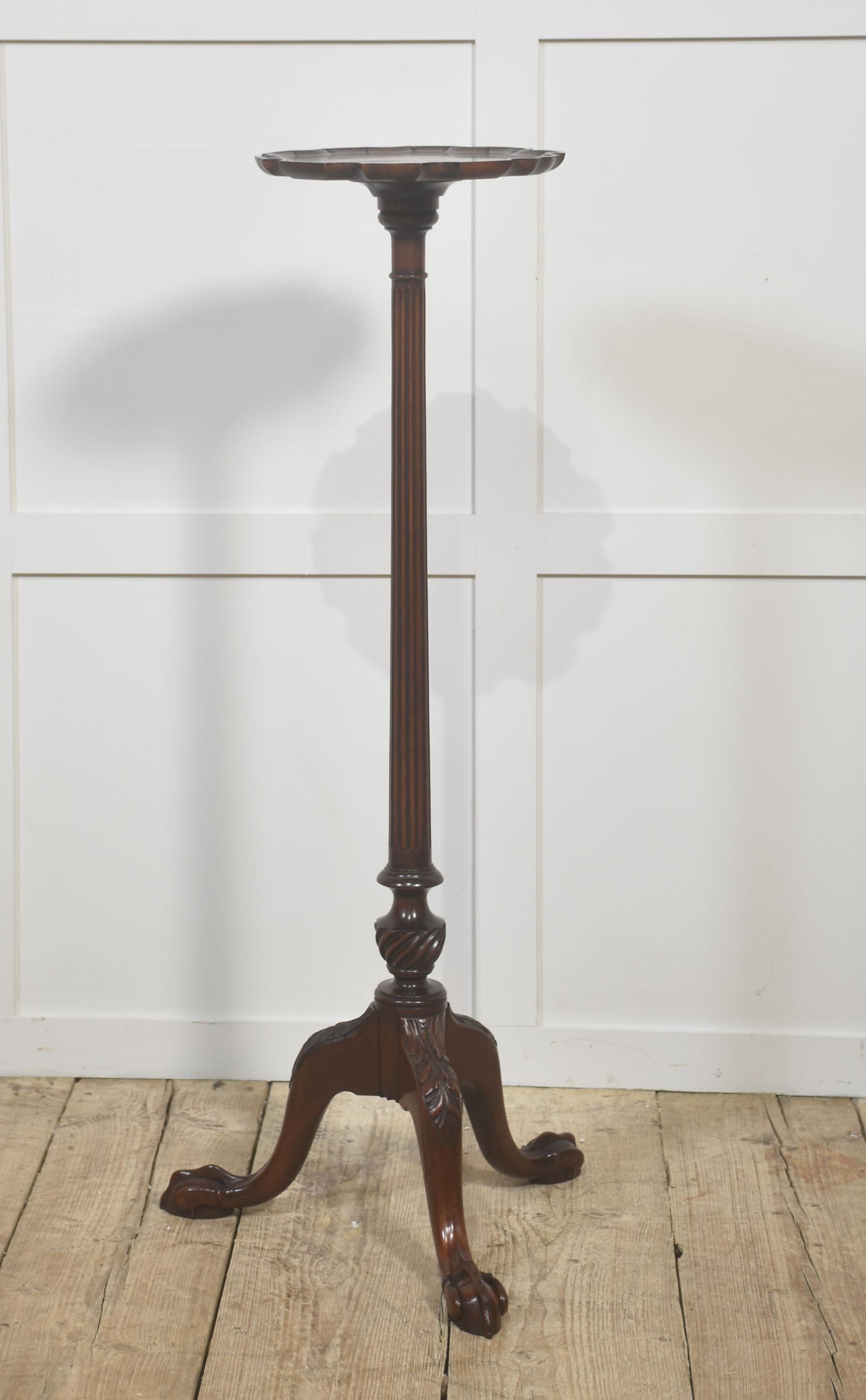 British Tall Mahogany Tripod Wine Table / Plant Stand For Sale