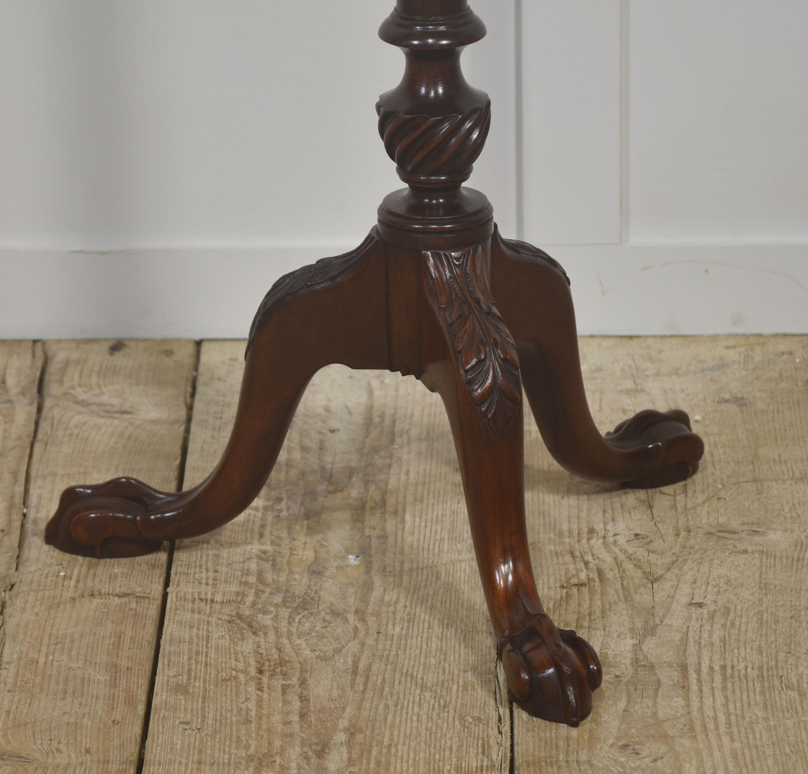 20th Century Tall Mahogany Tripod Wine Table / Plant Stand For Sale