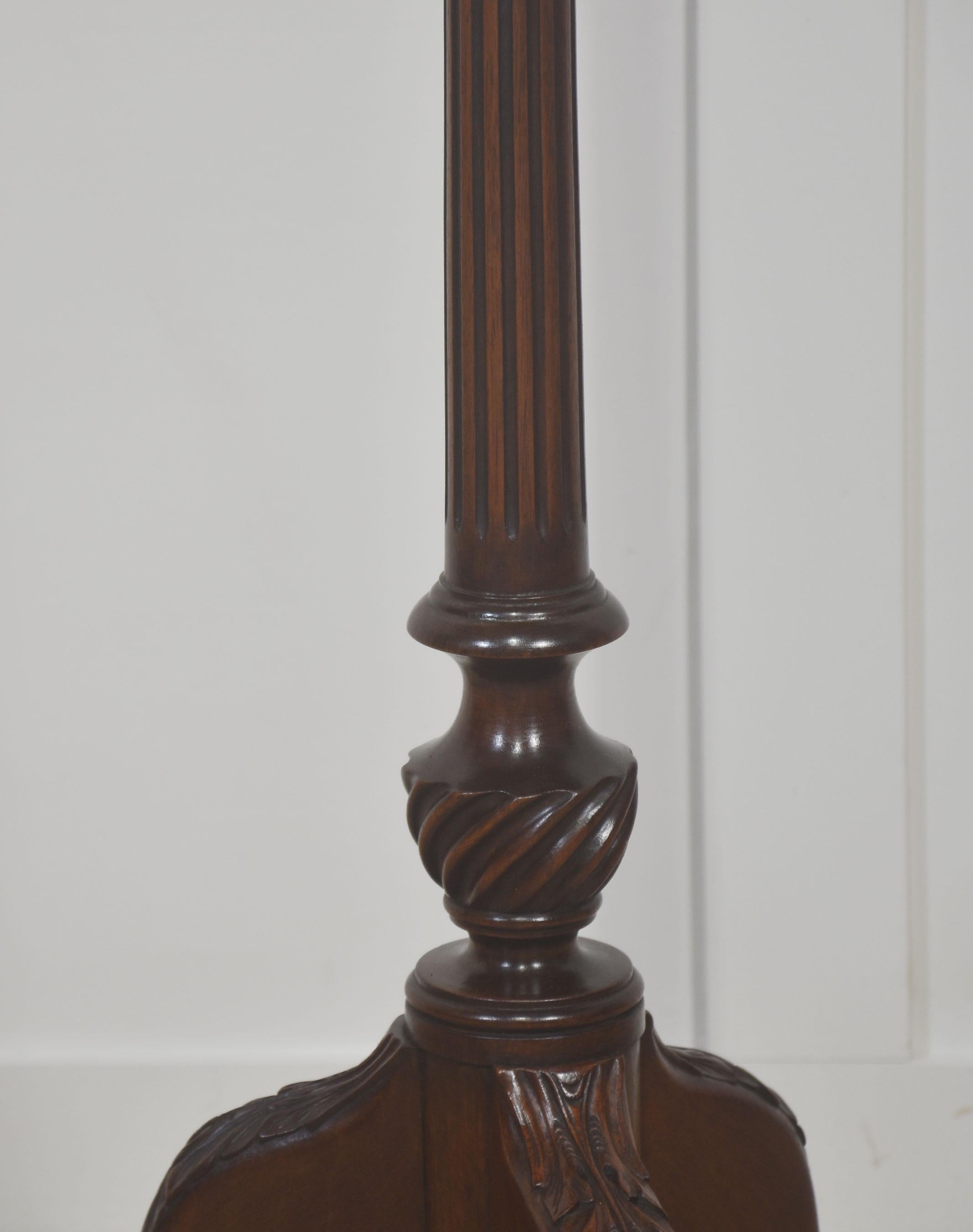 Wood Tall Mahogany Tripod Wine Table / Plant Stand For Sale