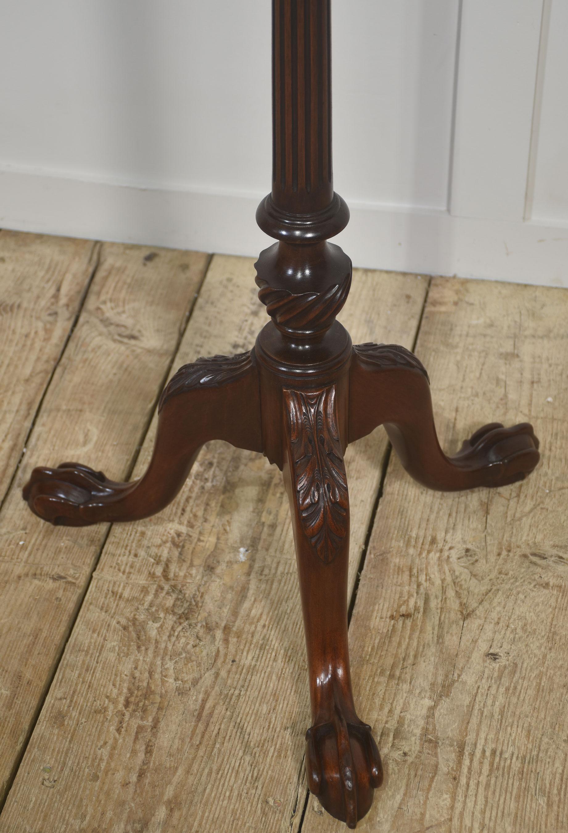 Tall Mahogany Tripod Wine Table / Plant Stand For Sale 3