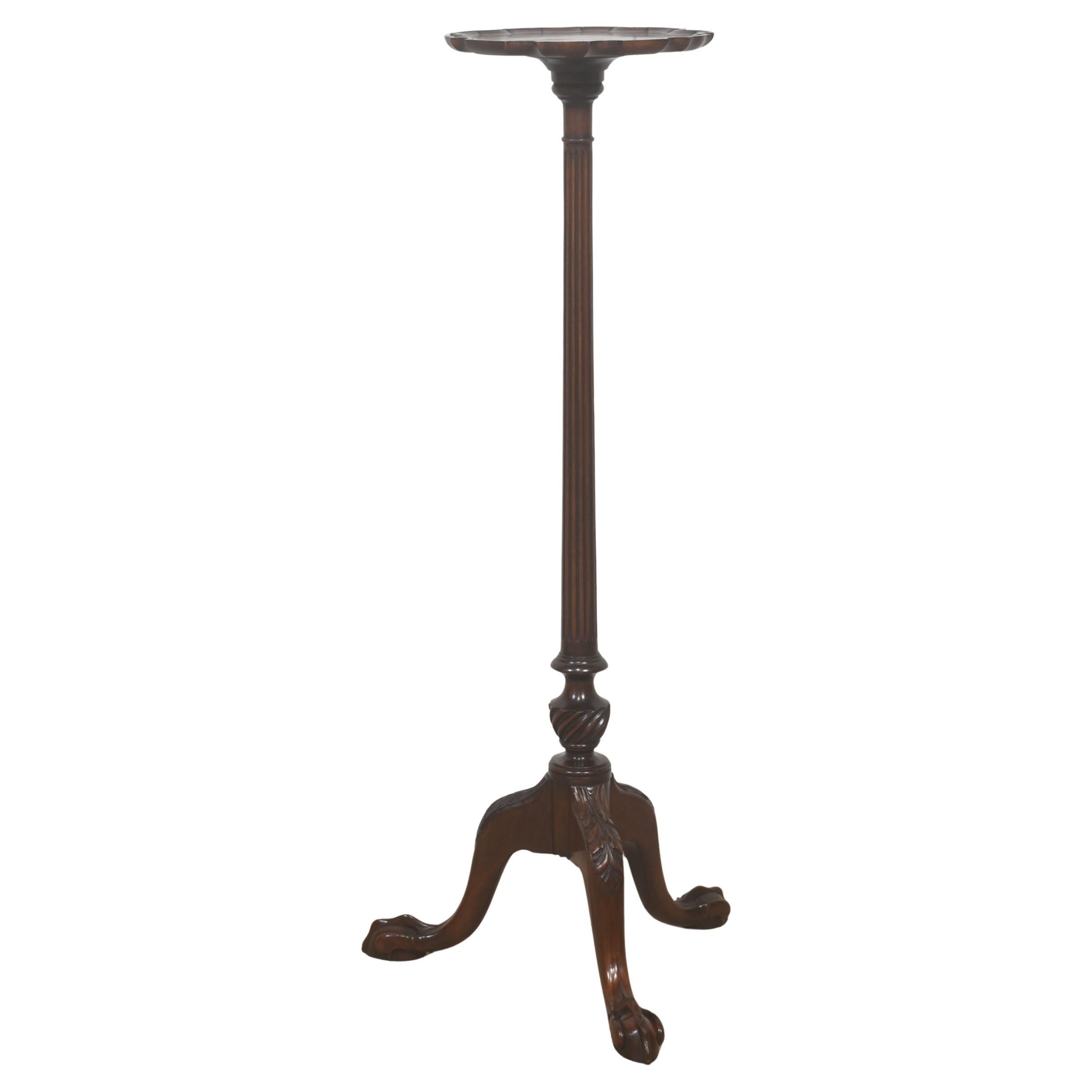 Tall Mahogany Tripod Wine Table / Plant Stand For Sale