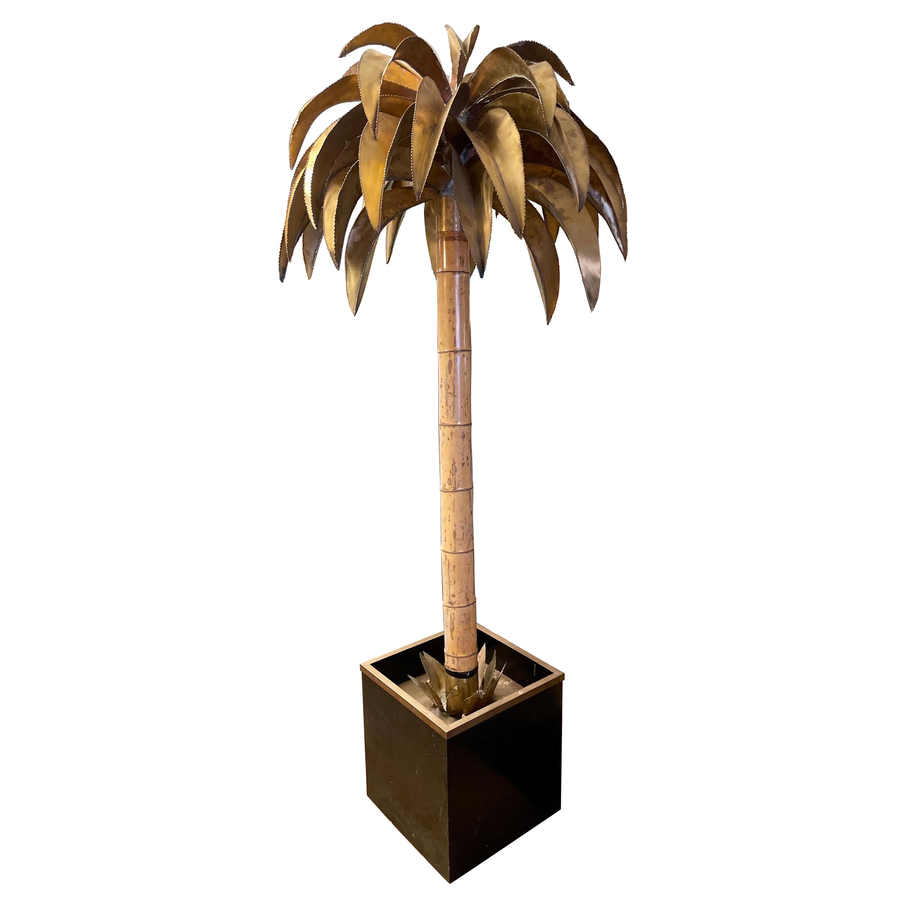 Tall Maison Jansen Palm Tree Floor Lamp