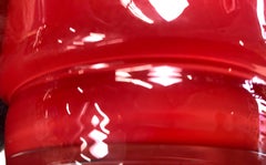 Tall Mallet Glass Vase with Silver Leaf Accent by Studio Paran Signed