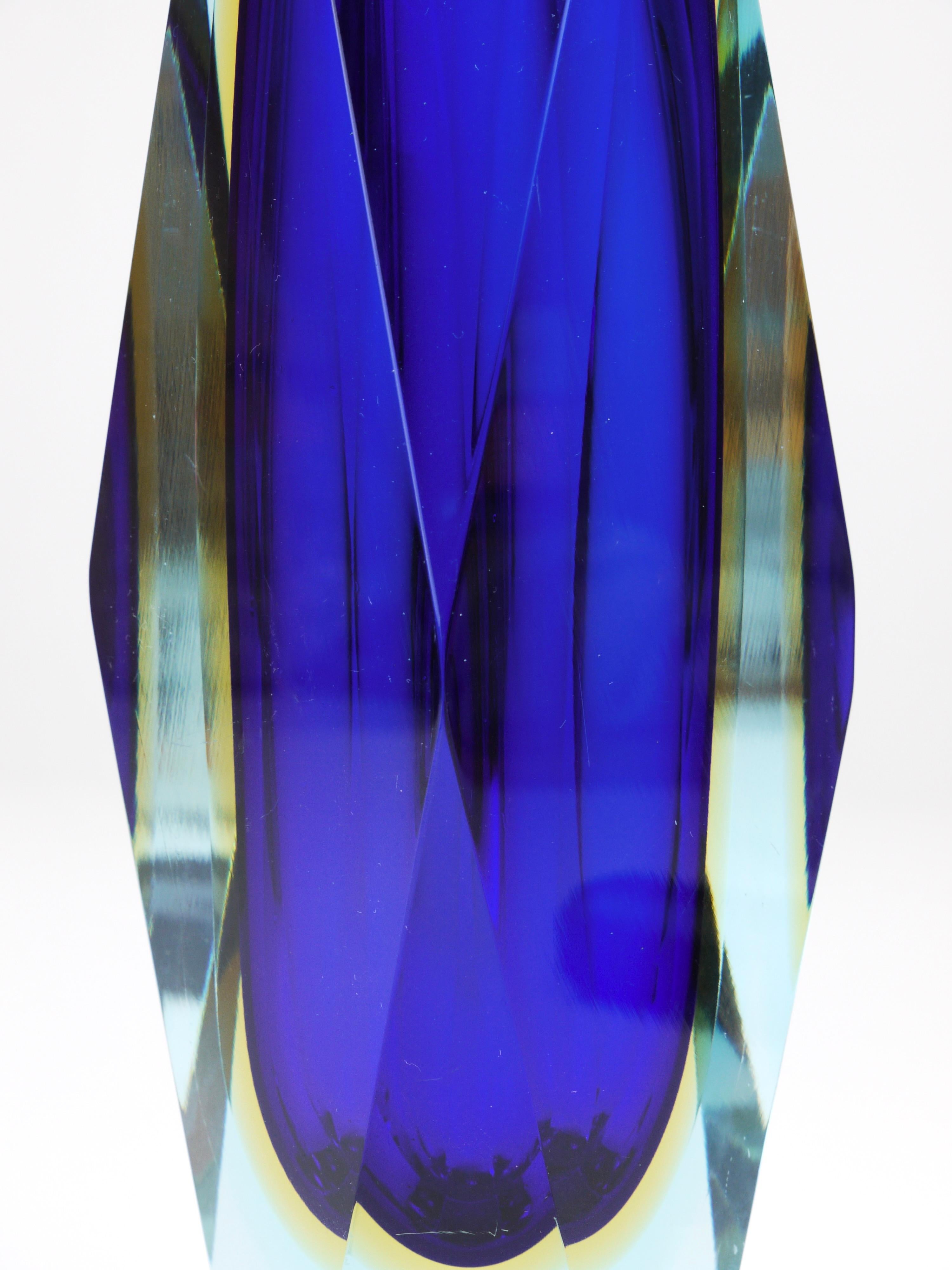 Vaso alto Mandruzzato Sommerso in vetro di Murano sfaccettato, Italia, anni '60 in vendita 10